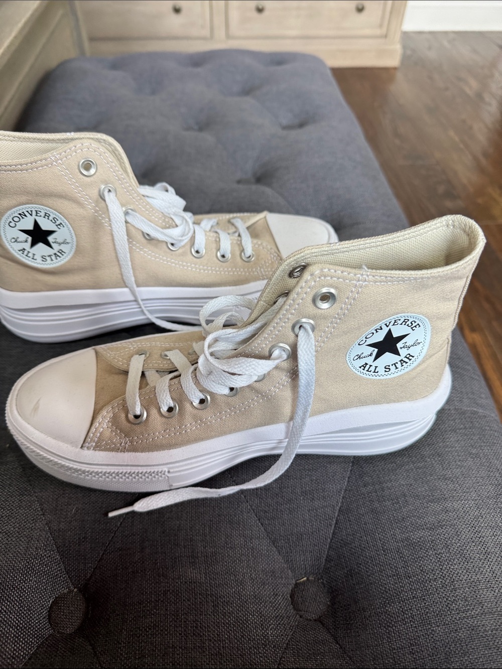 Converse womens Beige High Top Sneakers